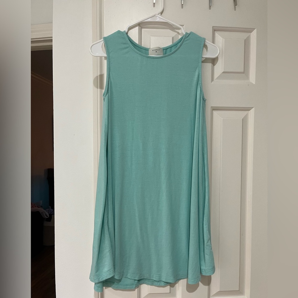 Everly Turquoise Sleeveless T shirt Dress size small
